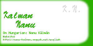 kalman nanu business card