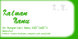kalman nanu business card